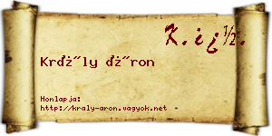 Krály Áron névjegykártya